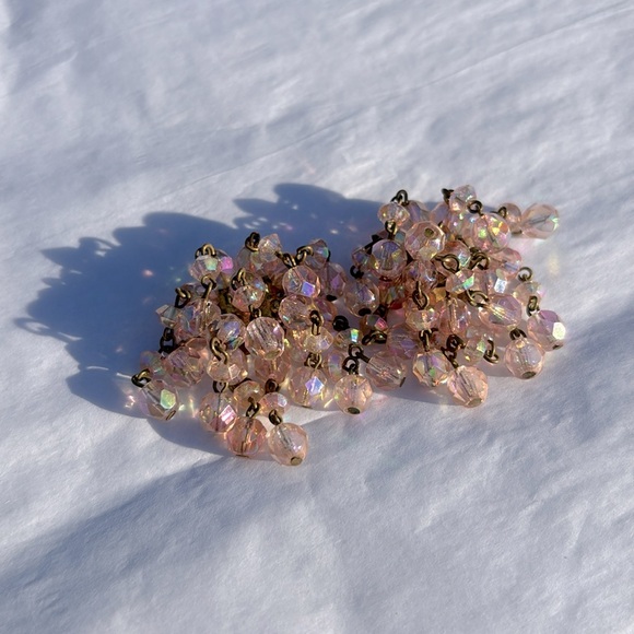 🌸 Vintage West German Pink Bead Necklace and Earrings - Picture 6 of 8